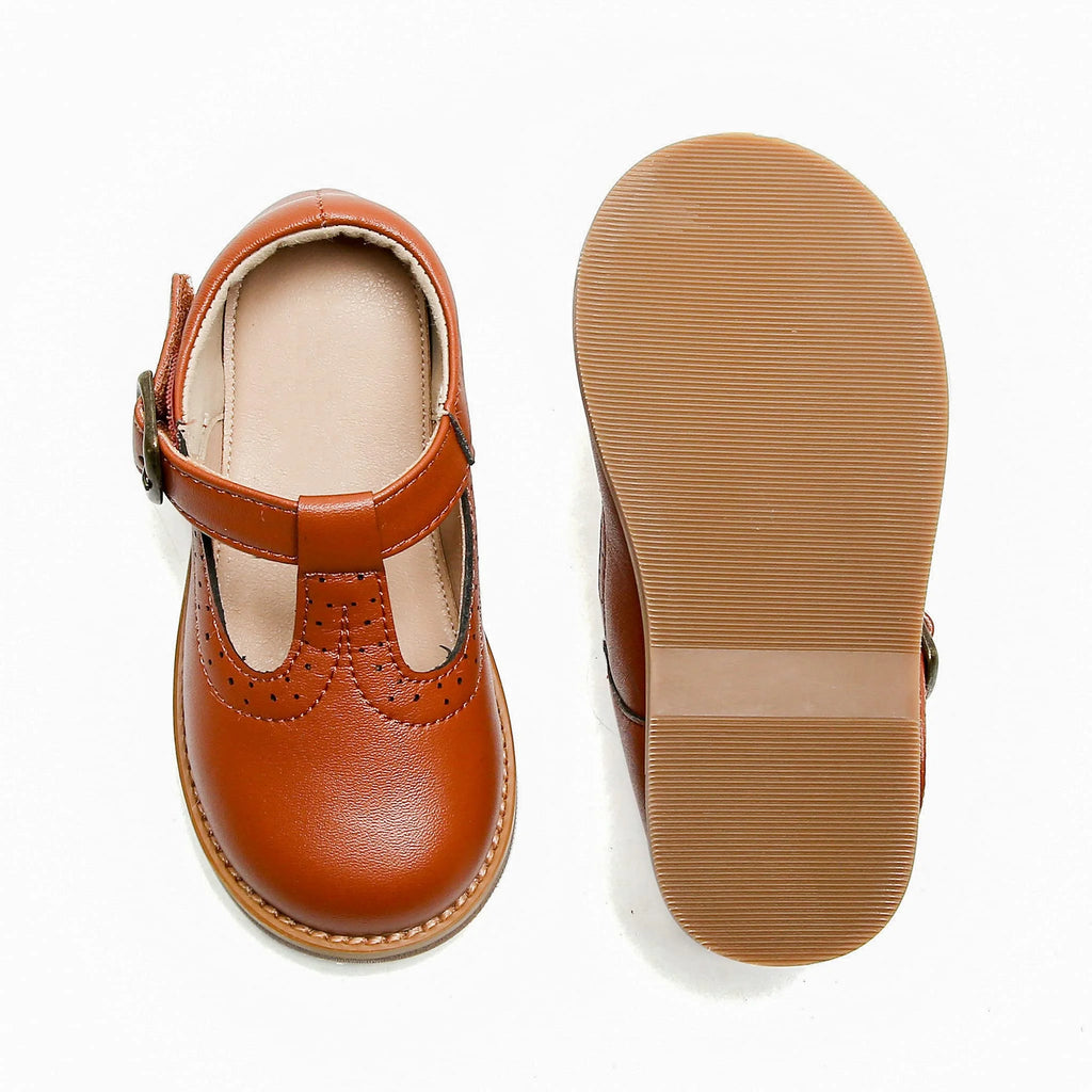 Girl's T-Strap Mary Jane Flat Dress Shoe P57955