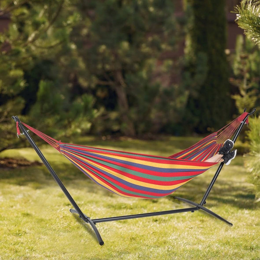 Freestanding Steel Double Hammock with Carry Bag V52020