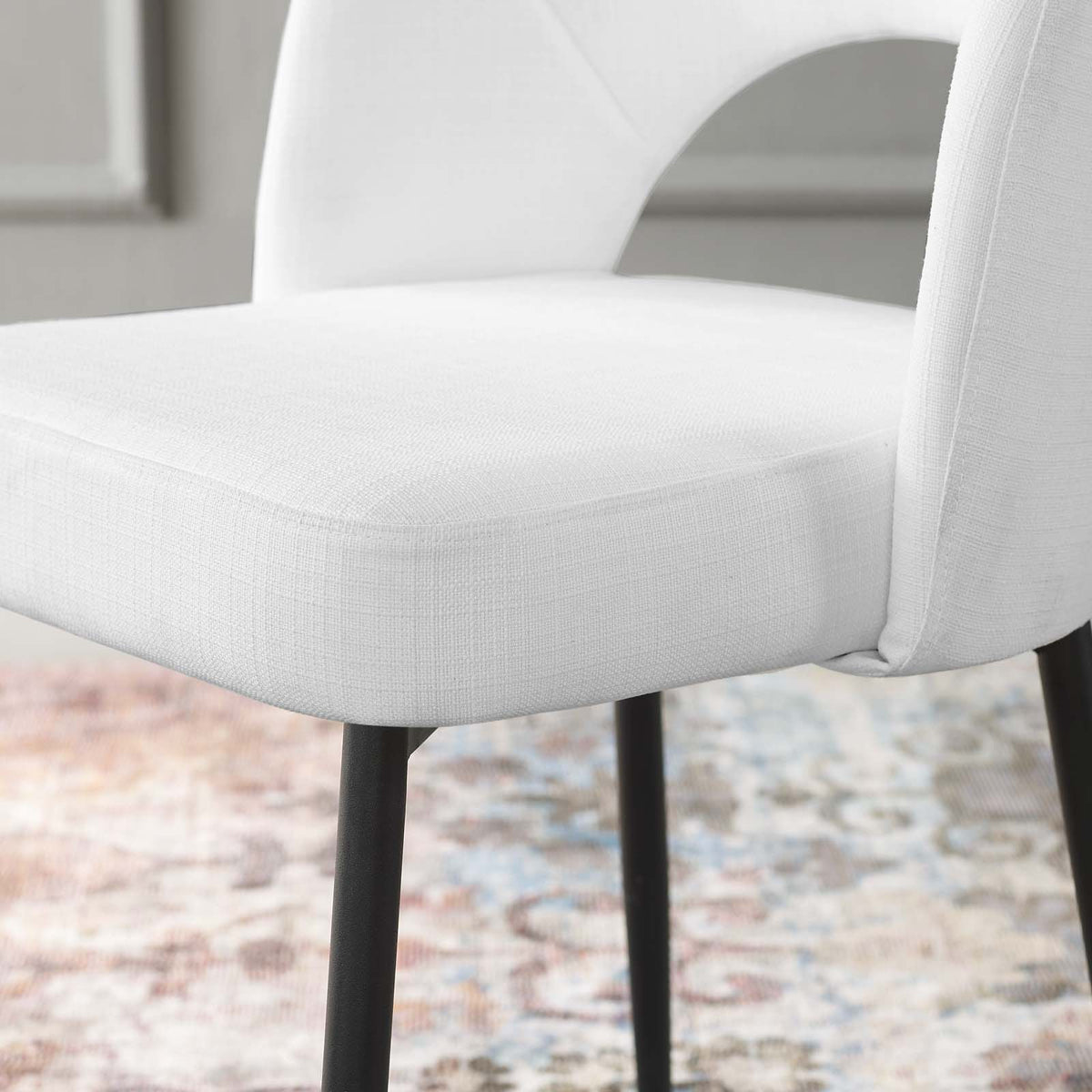 Black White Upholstered Fabric Dining Side Chair X891