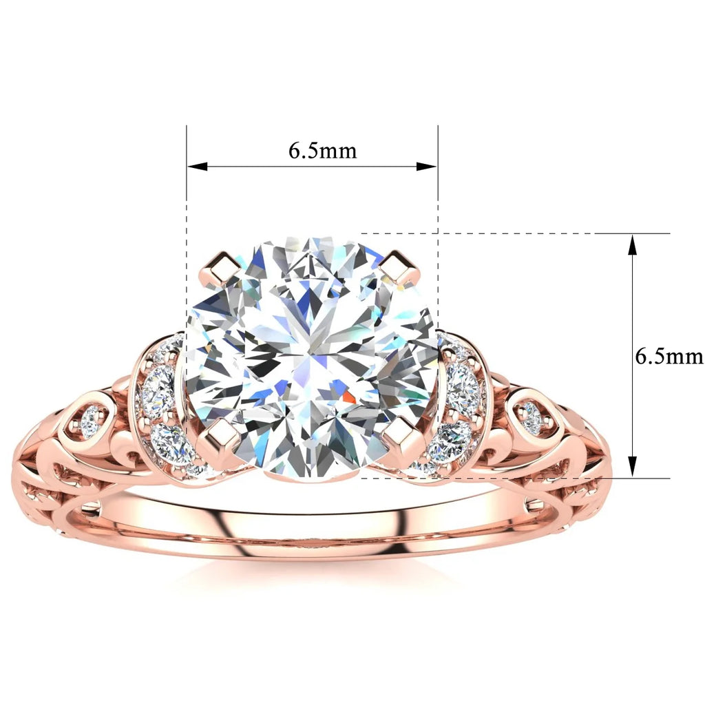 Vintage Moissanite Engagement Ring In 14 Karat Rose Gold X282279