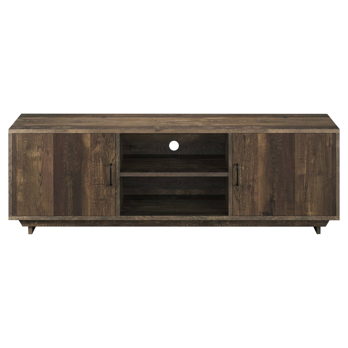 Rustic Reclaimed Oak Brown 63-inch TV Stand with Storage A7576