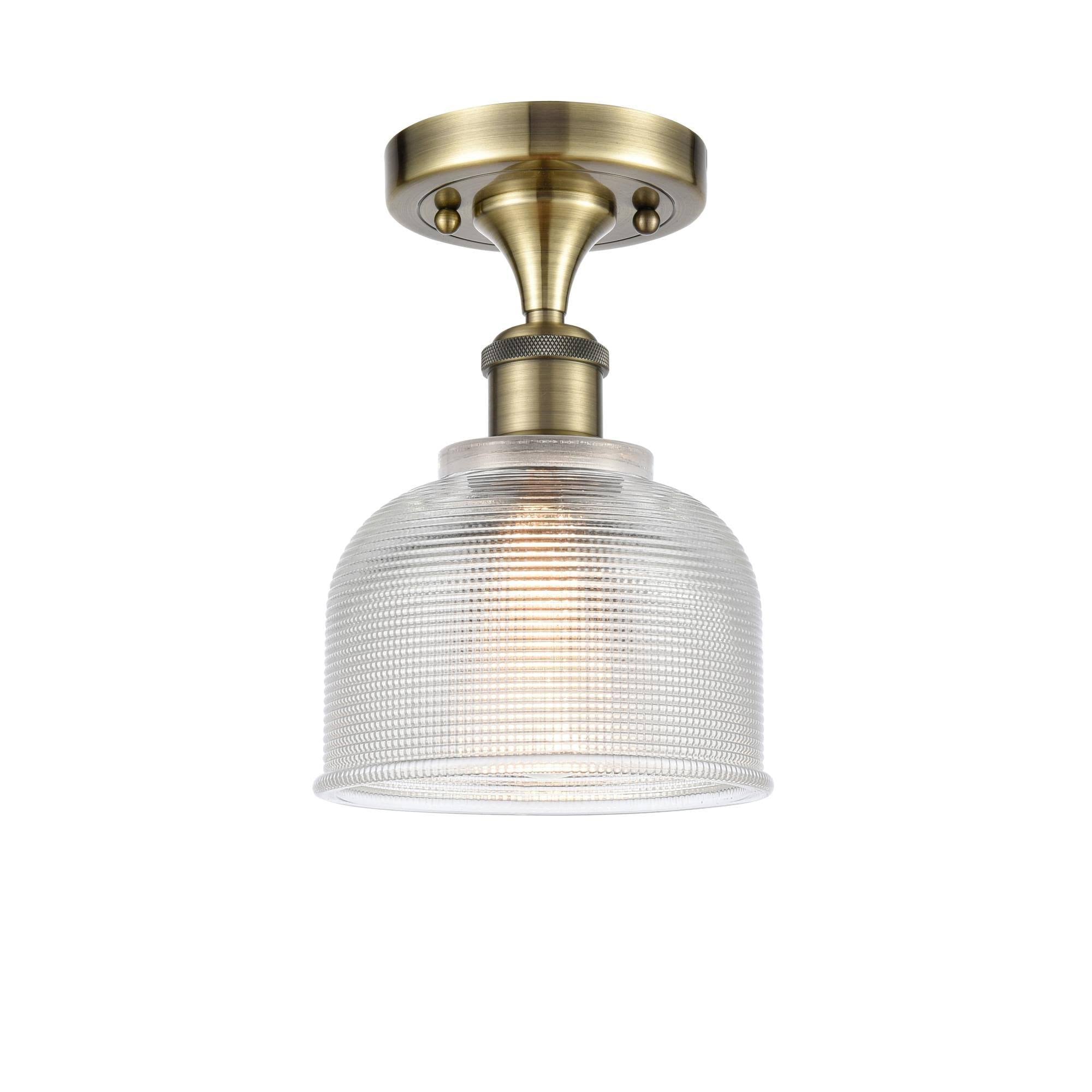 Antique Brass Semi-Flush Mount Light X148