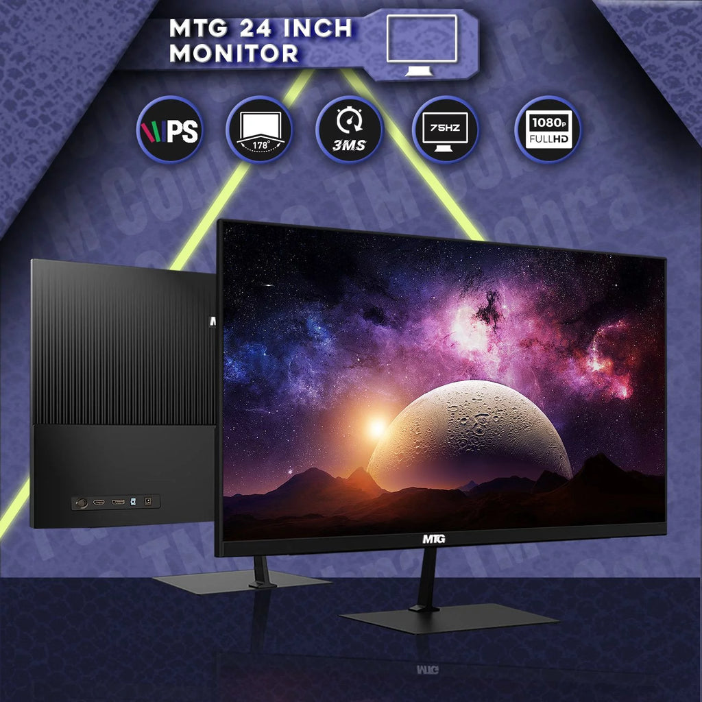 Restored Gaming Desktop PC, Intel Core i5 12th Gen, AMD RX 550, 16GB RAM, 1TB SSD, 4TB HDD, 24 Inch LED Monitor, Win 11 Home (Refurbished) C8298