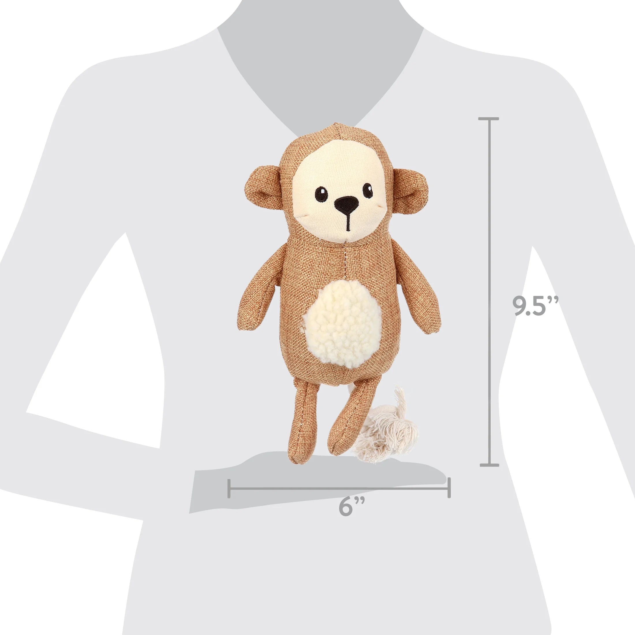 Tan Monkey Plush Dog Toy E444591