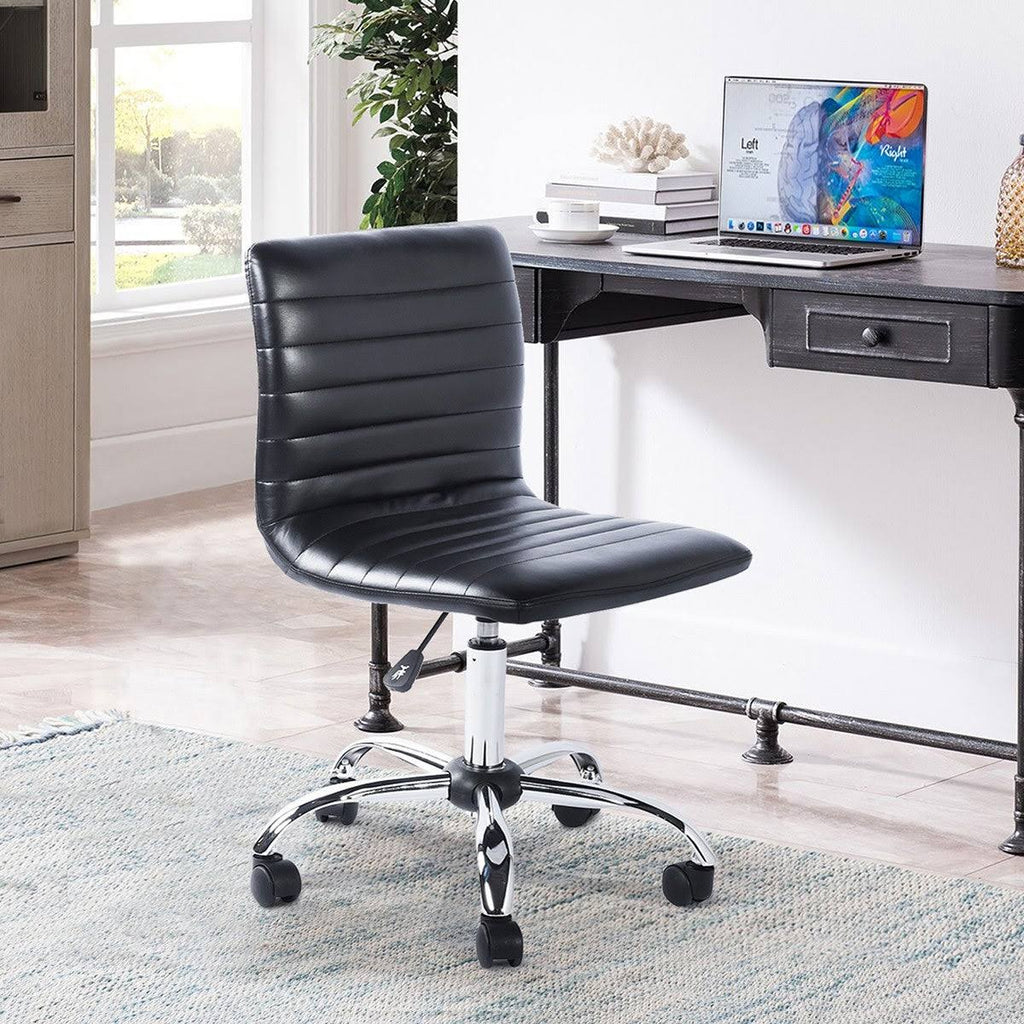 Black PU Faux Leather Swivel Chair C21678