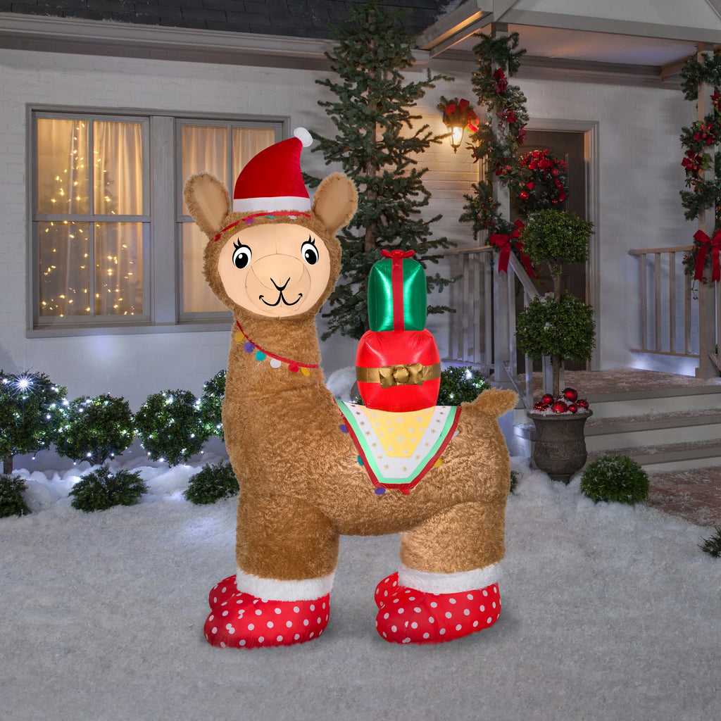 7FT Pre-Lit LED Airblown Alpaca Christmas Inflatable L938