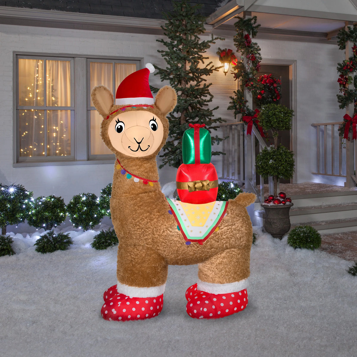 7FT Pre-Lit LED Airblown Alpaca Christmas Inflatable L938