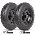 4.80/4.00-8 Flat Free 16" Solid Wheels with Bearings (2 Pack) B99219