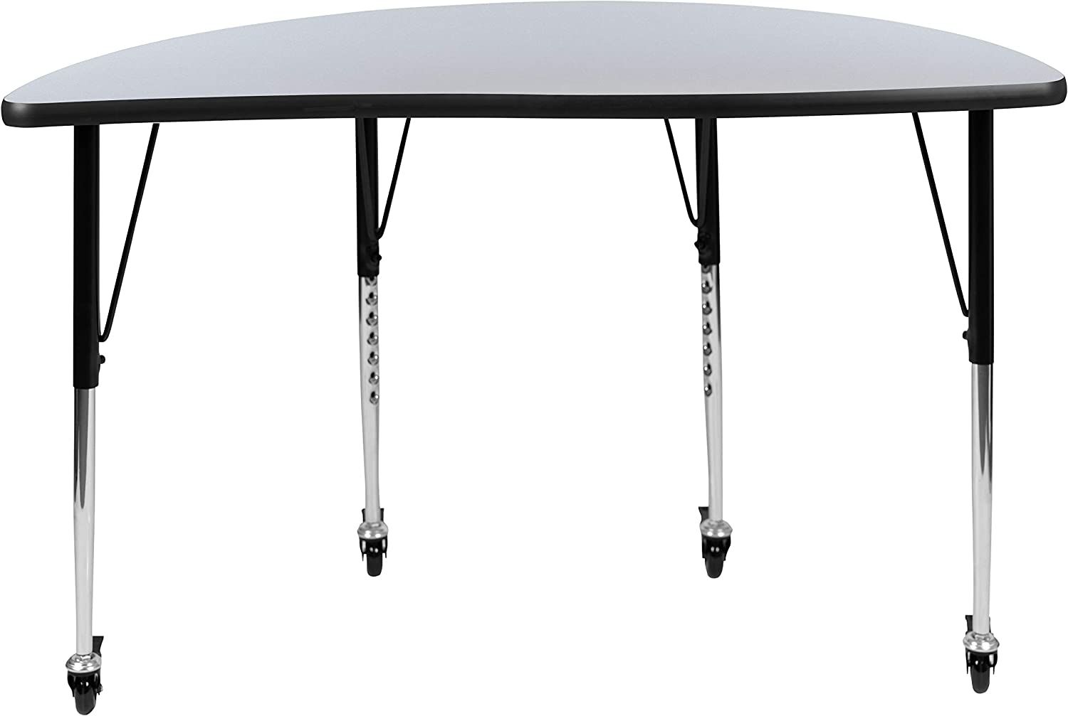Mobile Half Circle Flexible Grey Adjustable Height Activity Table R44408