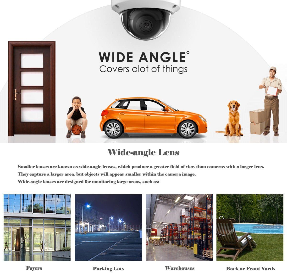 4MP PoE Security IP Camera Mini Dome Wide Angle 2.8mm Lens EXIR Audio and Alarm in and Out W486