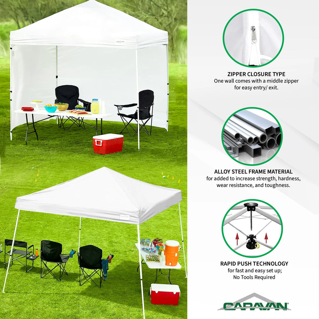 10x10' Instant Canopy Kit with 2 Slant Leg Sidewall C416972