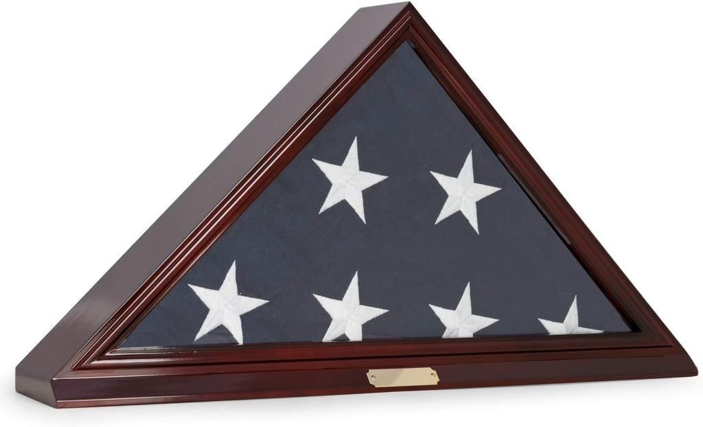 Solid Wood Glass Front Flag Display Case T310976