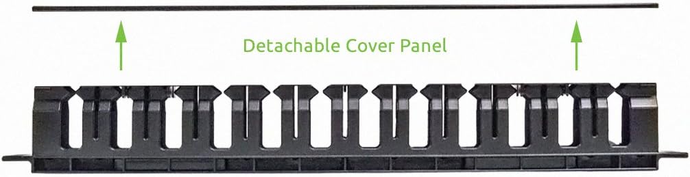Black 2-Pack Rack Mount Cable Management Panel J3005
