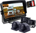 9 Inch Screen 1080P HD Backup Camera System with Quad Split Screen Rear View Monitor + 2X Backup Cameras + 2X Side Backup V912
