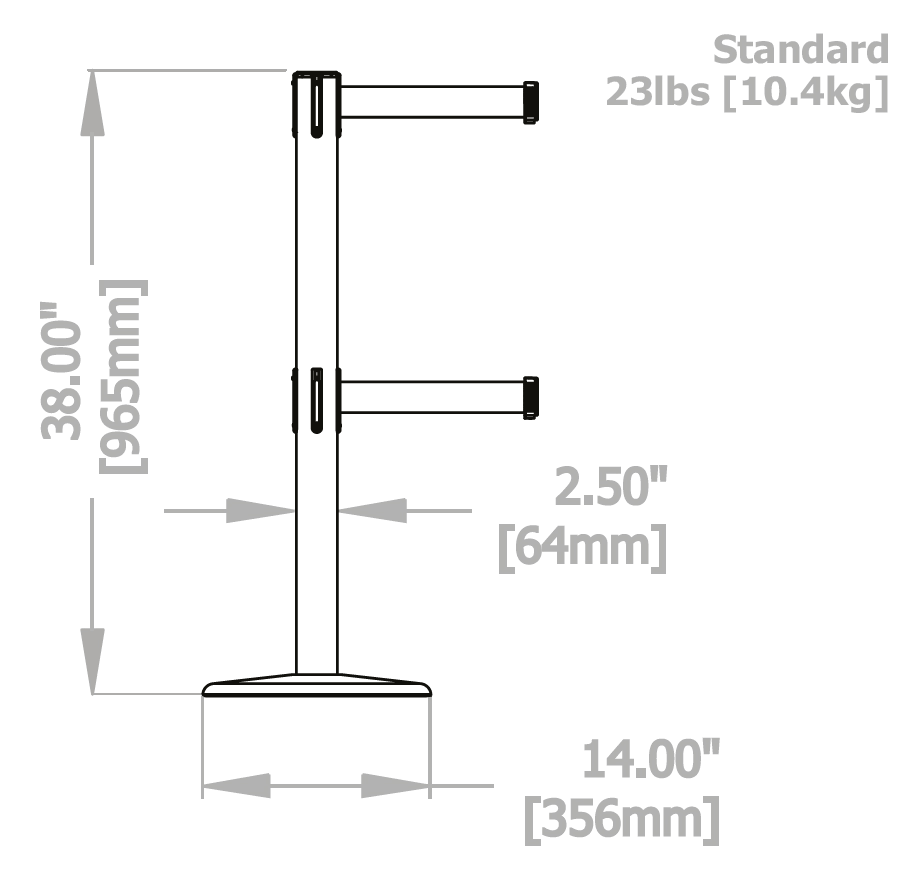 Blue Barrier Post with Belt, 7-1/2 ft. L X467903