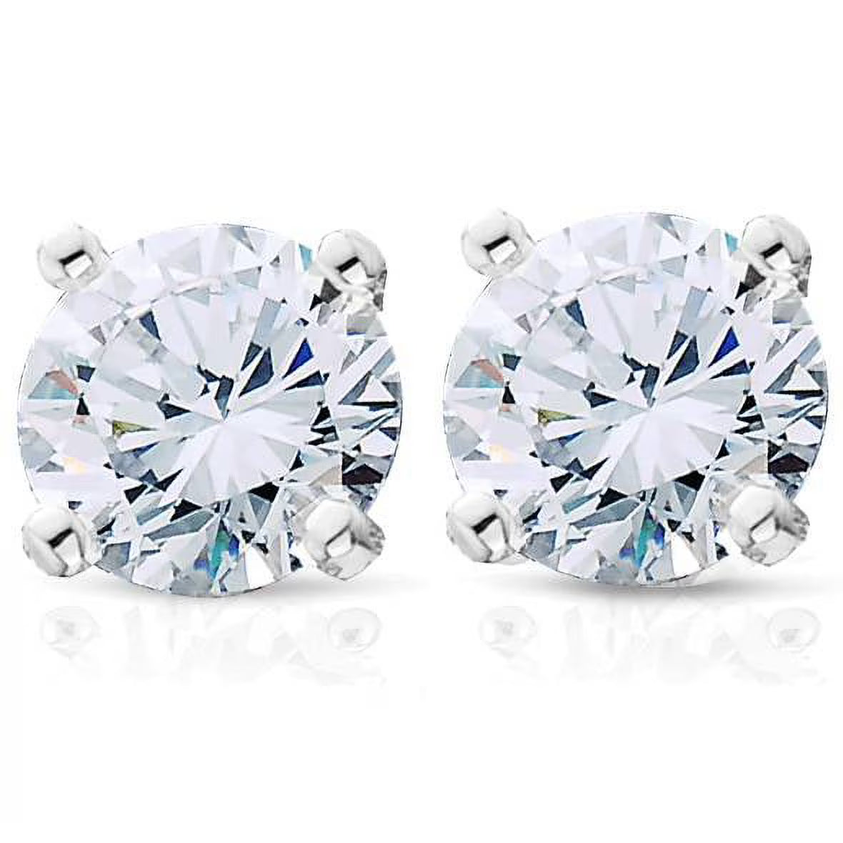 3/4ct Diamond Studs Earrings 14K White Gold A828