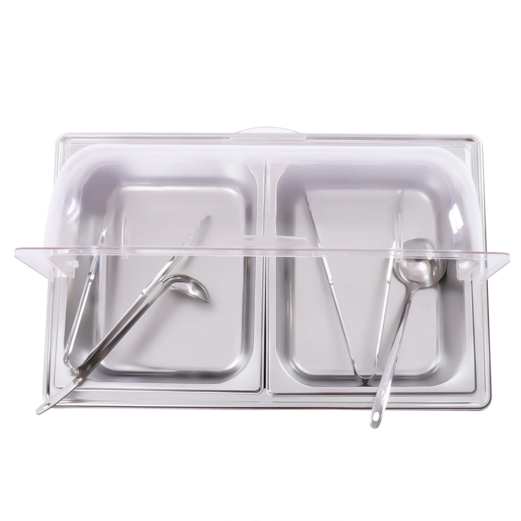 110V Stainless Steel Chafing Dish Buffet Set 2 Food Pot Z6278