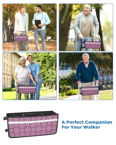 Gray Walker Basket with Strap Mount Cup Holder and Foldable Storage Bag F879569