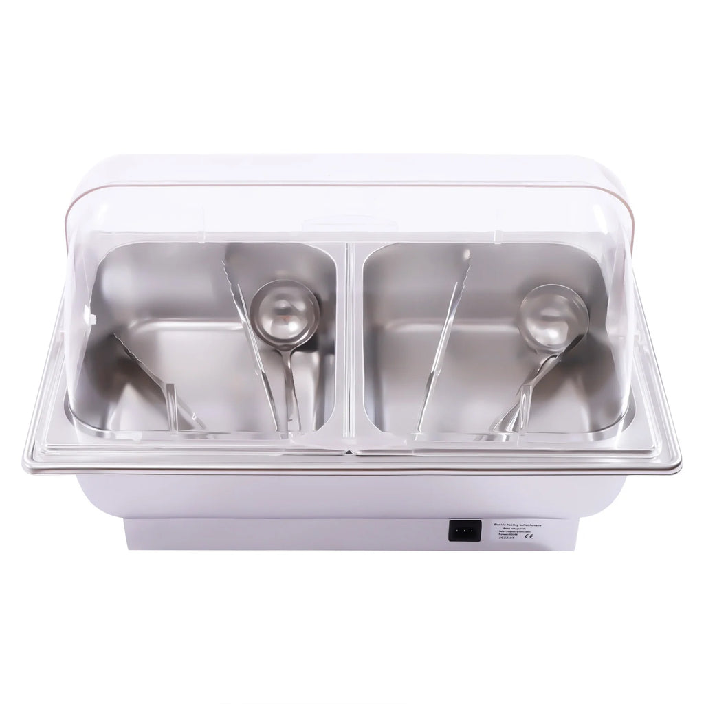 110V Stainless Steel Chafing Dish Buffet Set 2 Food Pot Z6278