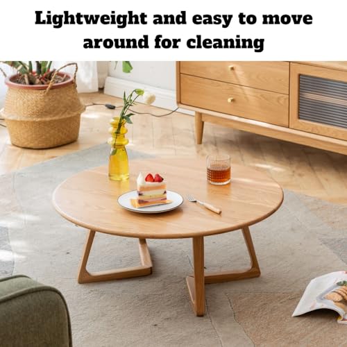 Solid Oak Wood Round Coffee Table B540554