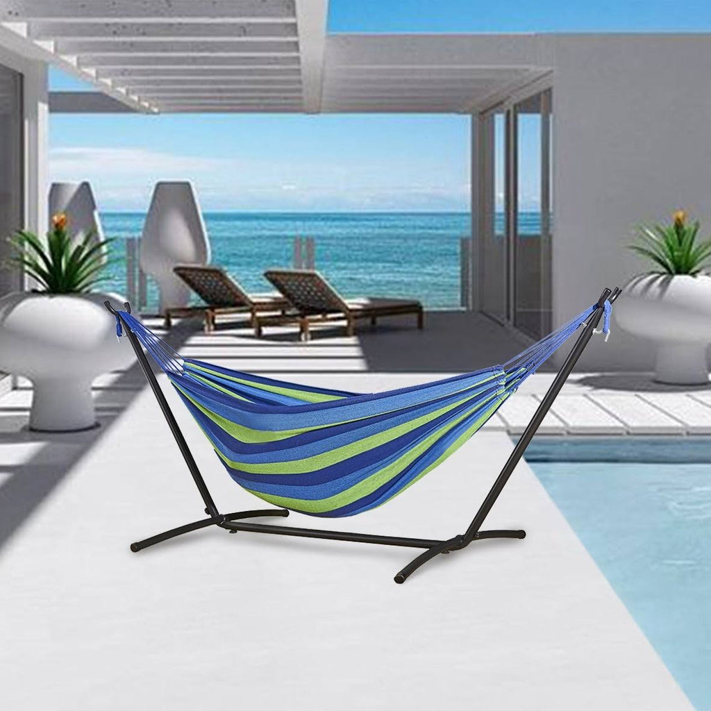 Freestanding Steel Double Hammock with Carry Bag V52020