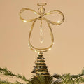 10 Inch Pre-Lit Gold Metal Angel Tree Topper B452937