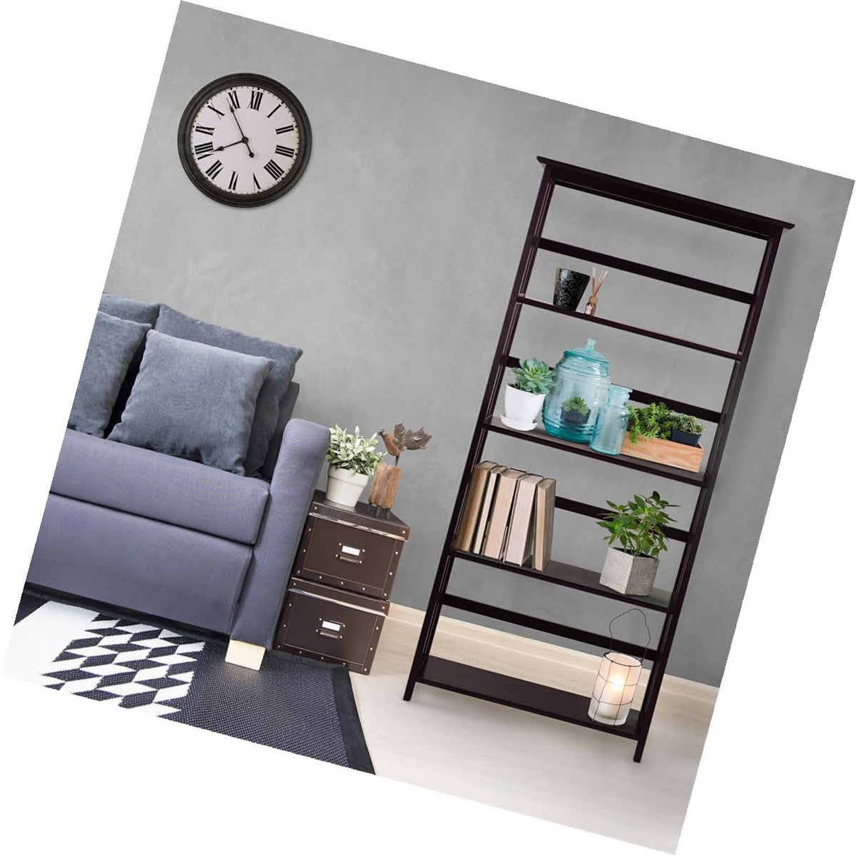 Espresso 5-Shelf Bookcase D9038