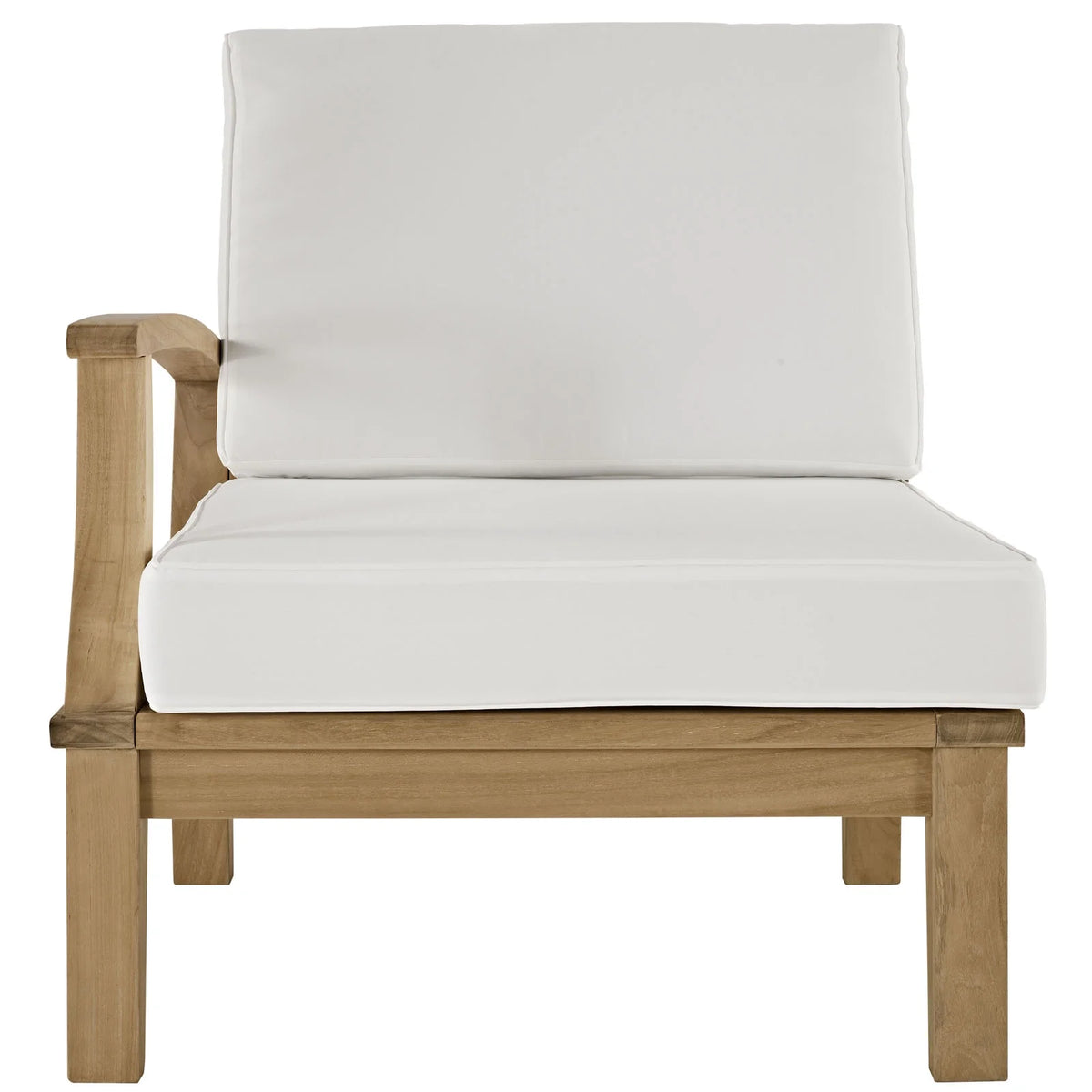 White Wood Left-Arm Patio Sofa D387115