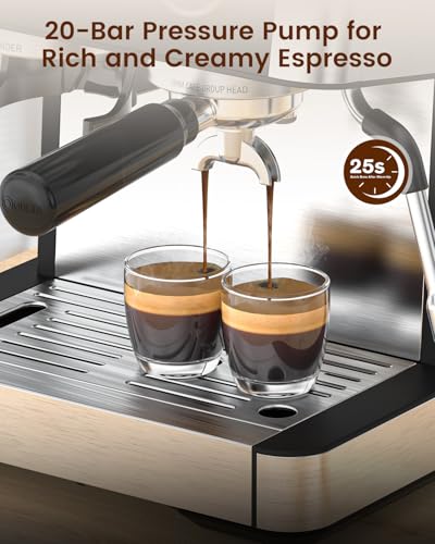 20 Bar Espresso Coffee Machine with Grinder and Milk Frother Steam Wand P691