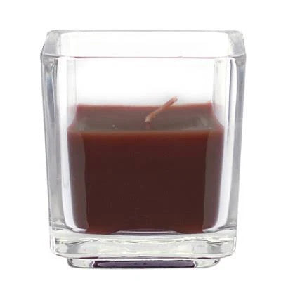 Brown Square Glass Votive Candle N310