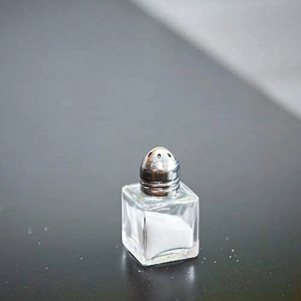 (Set of 12) 0.5 oz Glass Cube Salt and Pepper Shakers B721331