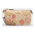 Light Khaki Signature Canvas Floral Applique Bag Q644
