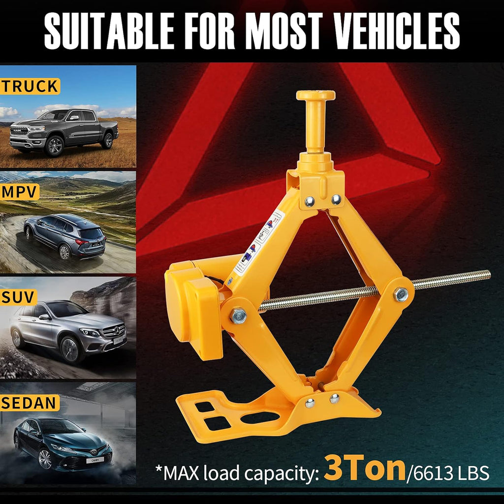 Electric Car Jack 3 Ton 12V Scissor Car Jack with Impact Wrench E792