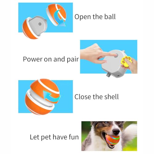 Remote Control Self Rolling Jiggle Ball Toy For Dogs (Orange) T47734