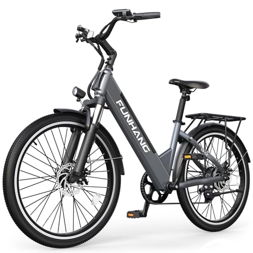 26" Step-Thru Electric Bike with 48V Removable Battery O88683