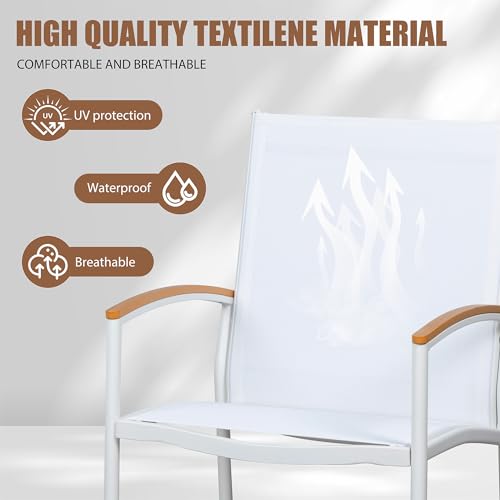3 Piece Black Textilene Fabric Outdoor Rocking Bistro Set G6505