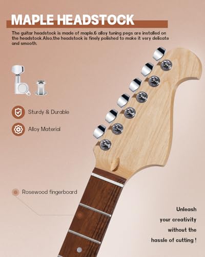 DIY Single Cut Electric Guitar Kit with Mahogany Body and Neck D6948