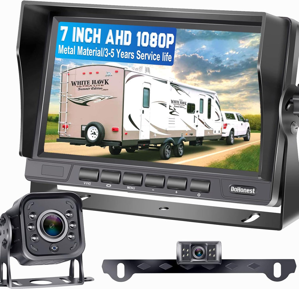 7 Inch LCD Monitor Backup Camera System with 2 Rear View Cameras D41599