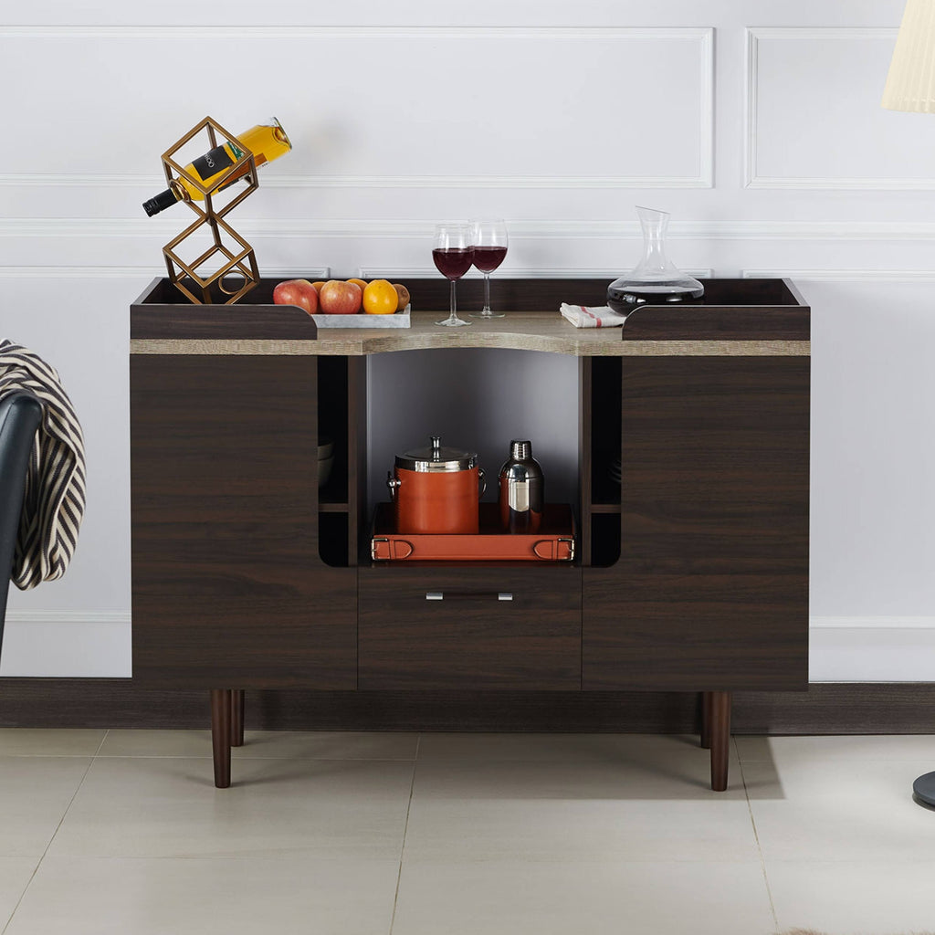 Mid-Century Modern Wenge Buffet Server, Brown J5898