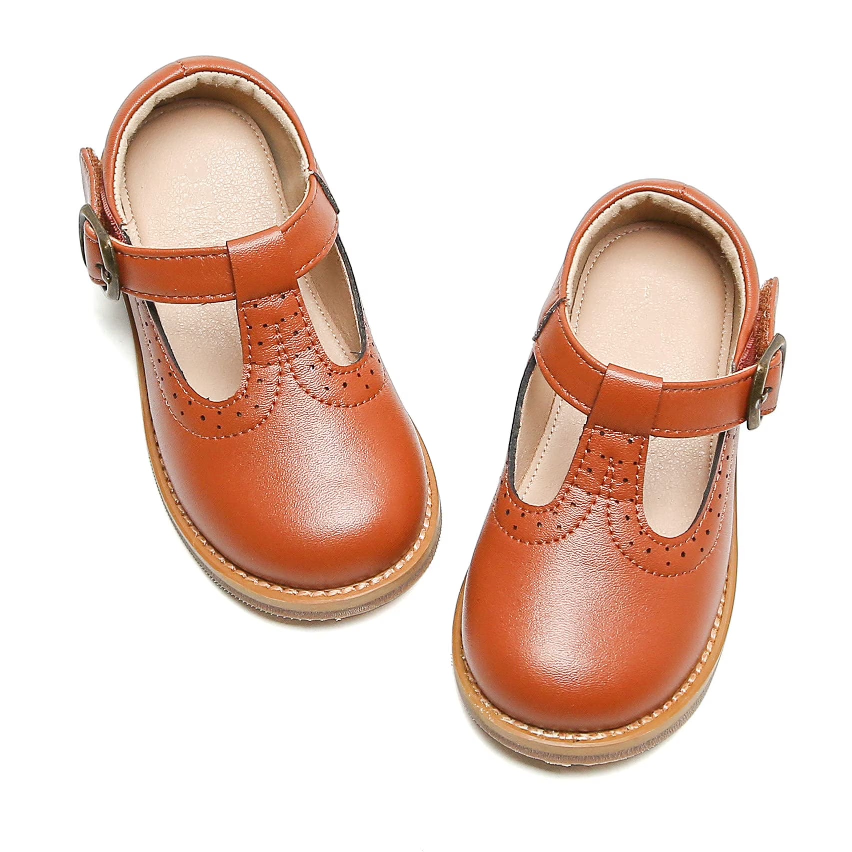 Girl's T-Strap Mary Jane Flat Dress Shoe P57955