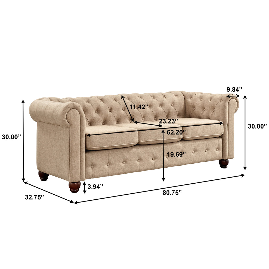 Cream 3pc. Living Room Set P58591