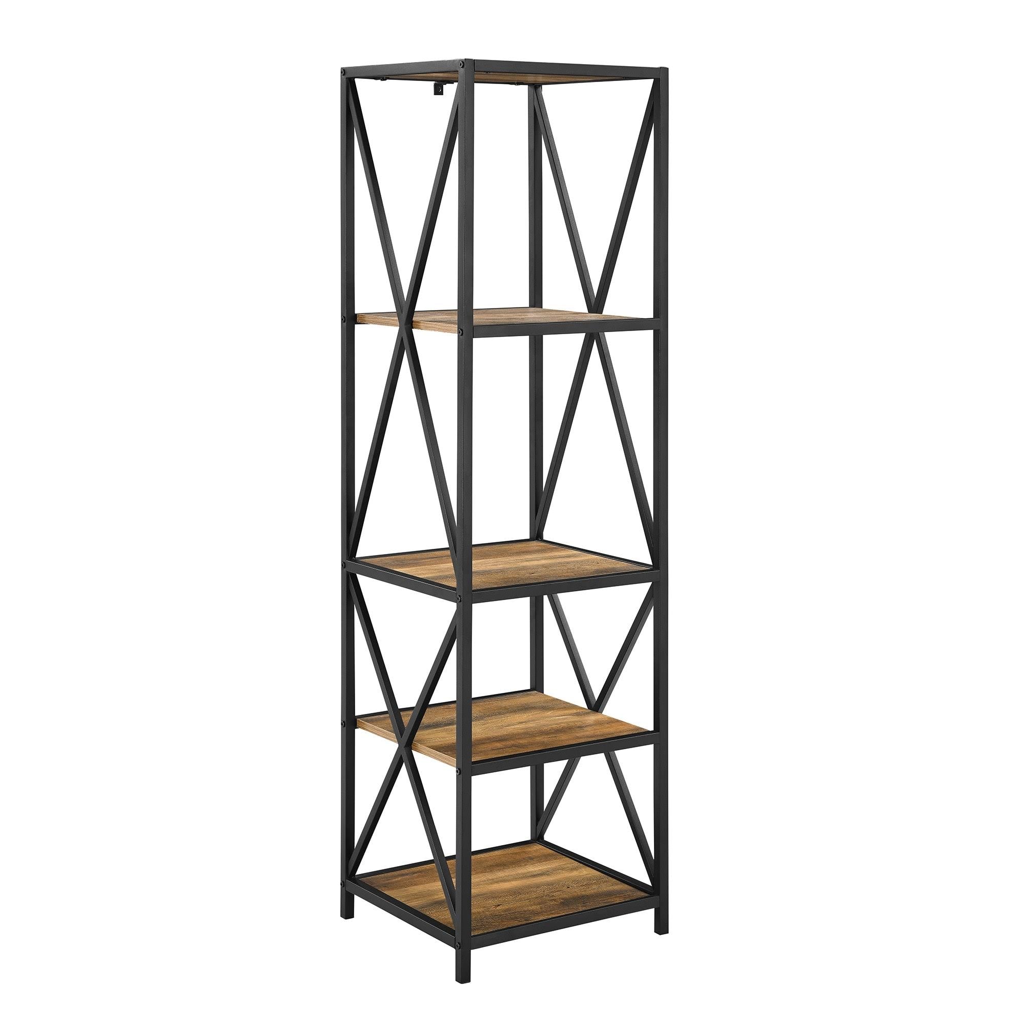 Rustic Oak Tower Bookshelf D73038