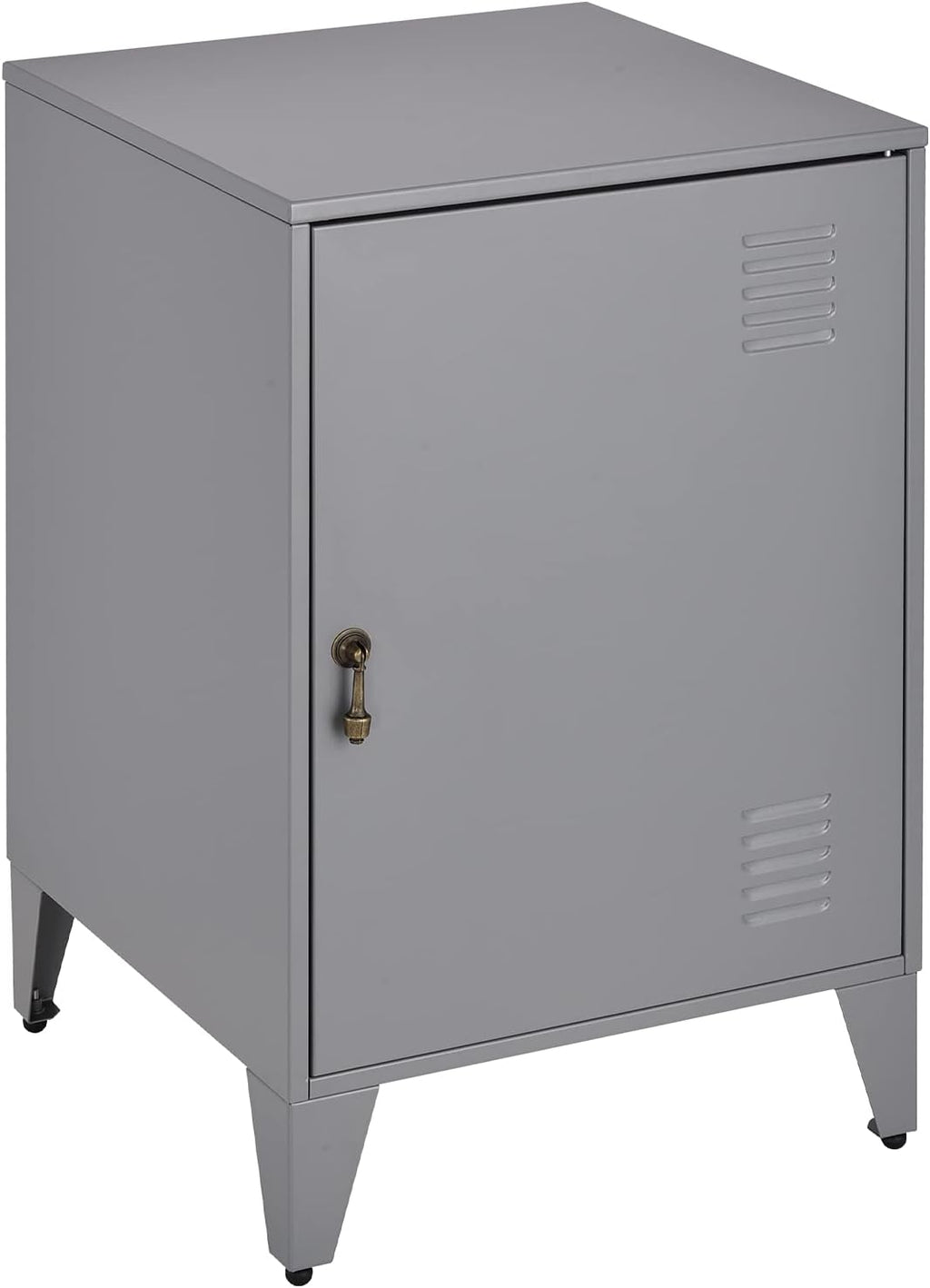 Grey Metal Night Stand with 1 Door T610608