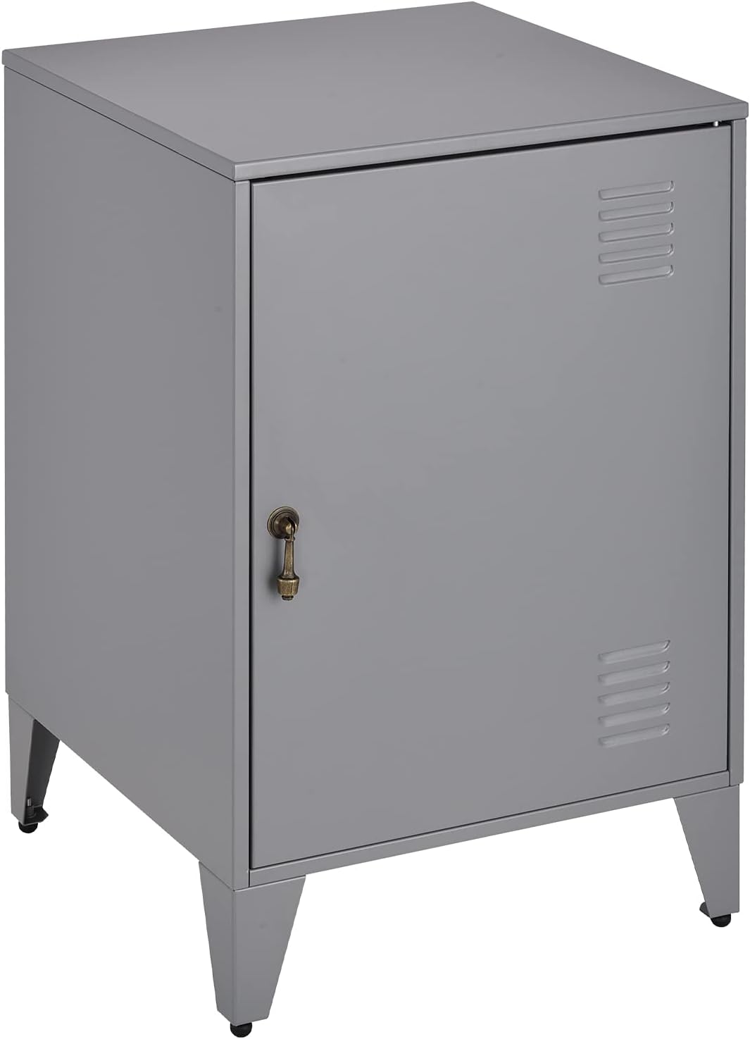 Grey Metal Night Stand with 1 Door T610608