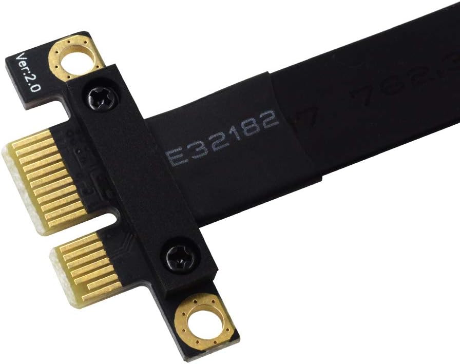 PCI-e 36PIN 1X Extender Extension Cable with Gold-Plated Connector (180 Degree 20cm) Pack of 2 Y70076