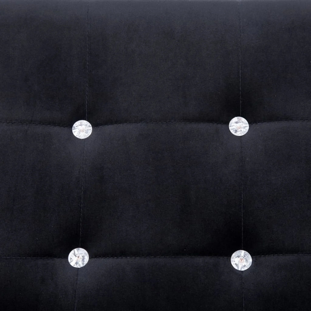 Black Chrome 2-Seater Sofa with Armrests O71696