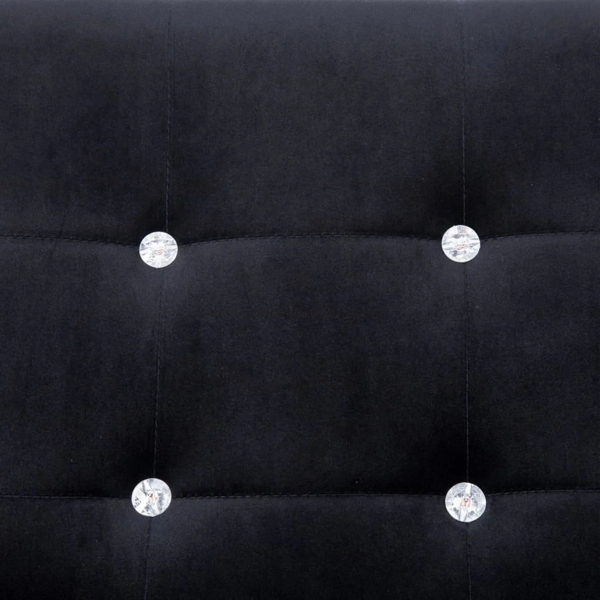 Black Chrome 2-Seater Sofa with Armrests O71696