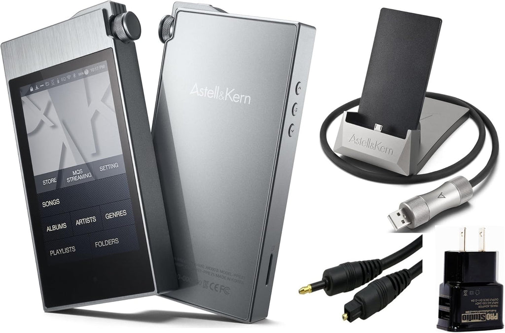 High Resolution Digital Audio Player with Wall Charger, USB Docking Station, Optical Audio Connection Kit B851558