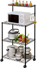 4-Tier Kitchen Baker’s Rack with Wire Mesh Shelves (Black) K680