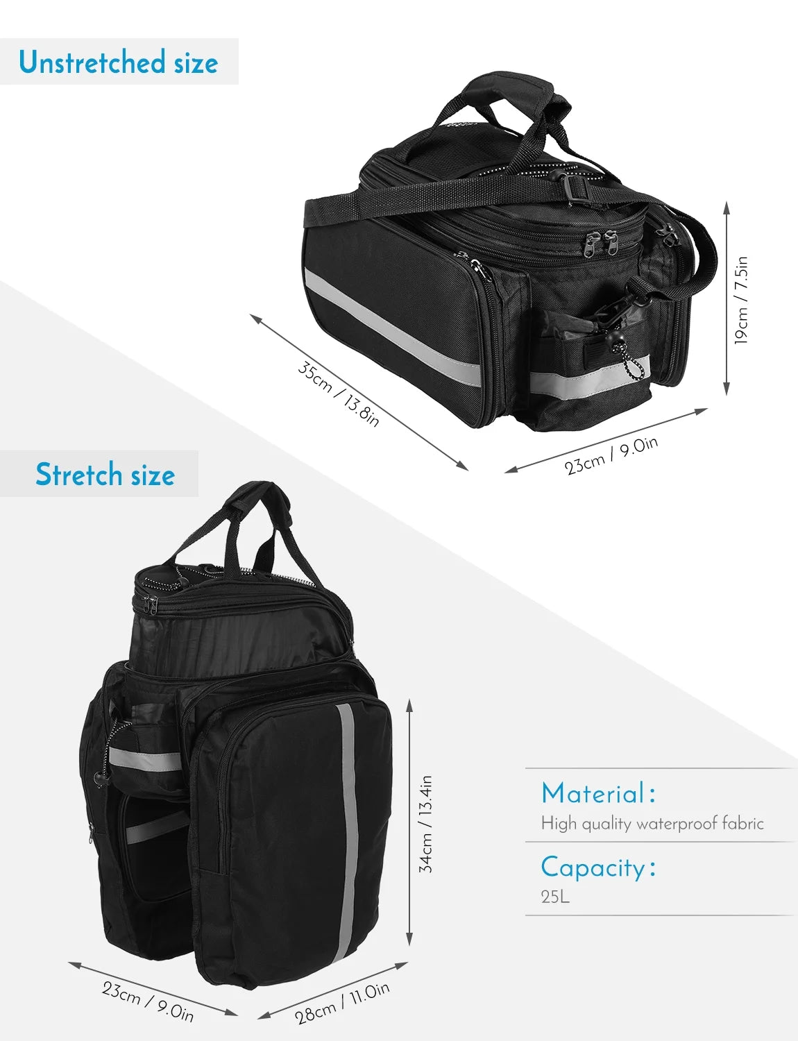 Waterproof Bike Pannier with Rain Cover C5891